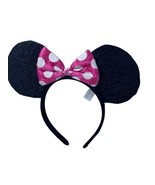 Disney Minnie Mouse Ears Pink Polka Dot Bow Headband - £3.71 GBP