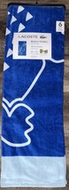 Lacoste ~ Beach Towel 100% Cotton 36&quot; x 72&quot;  Big Crocodile Logo Blue - $34.64
