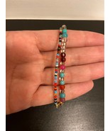 Coloured beads bracelets seed beads multirow handmade summer bracelet - $285.54 MXN