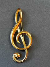 Vintage Sterling Silver Signed Treble Clef Music Symbol Brooch Pin – 7/8th’s x 2 - £11.96 GBP