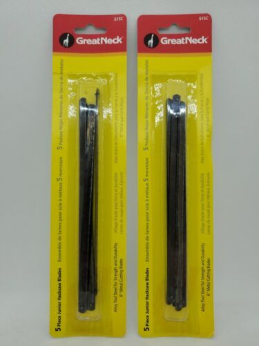 Junior Hacksaw Blades Great Neck 6" 615C Heat Treated Steel Lot Of 2 (10 Blades) - $14.85