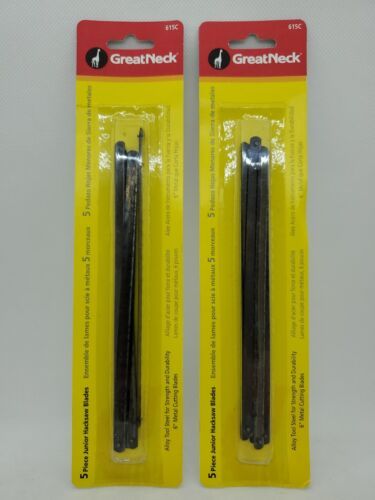 Junior Hacksaw Blades Great Neck 6" 615C Heat Treated Steel Lot Of 2 (10 Blades) - £11.40 GBP