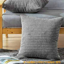 18x18 Soft Plush Fabric Throw Pillow Covers Square Sofa Cushion Cover Home Decor - £11.21 GBP