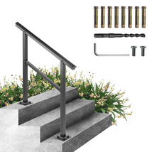 VEVOR Aluminum Outdoor 165lbs Load Handrail with Screw Kit, 2-3 Steps , ... - $50.99