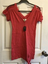BNWTS  Abercrombie Fitch  Pink Cap Sleeve COLD SHOULDER SHIRT TUNIC SZ XS - £14.99 GBP