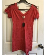 BNWTS  Abercrombie Fitch  Pink Cap Sleeve COLD SHOULDER SHIRT TUNIC SZ XS - £15.02 GBP