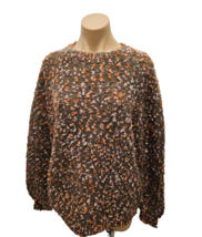 CHLOE Wool Blend Multicolor Brown Nubby Oversized Sweater - SIze Small - £215.14 GBP