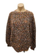 CHLOE Wool Blend Multicolor Brown Nubby Oversized Sweater - SIze Small - £211.08 GBP