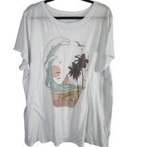 Torrid Classic Fit T Shirt 3x Womens Plus Size White Beach Short Sleeve Crew Nec - £12.67 GBP