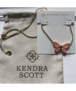 Kendra Scott Dolly Parton x Gold Butterfly Pink Pendant Short Necklace New✨ - $893.09 MXN