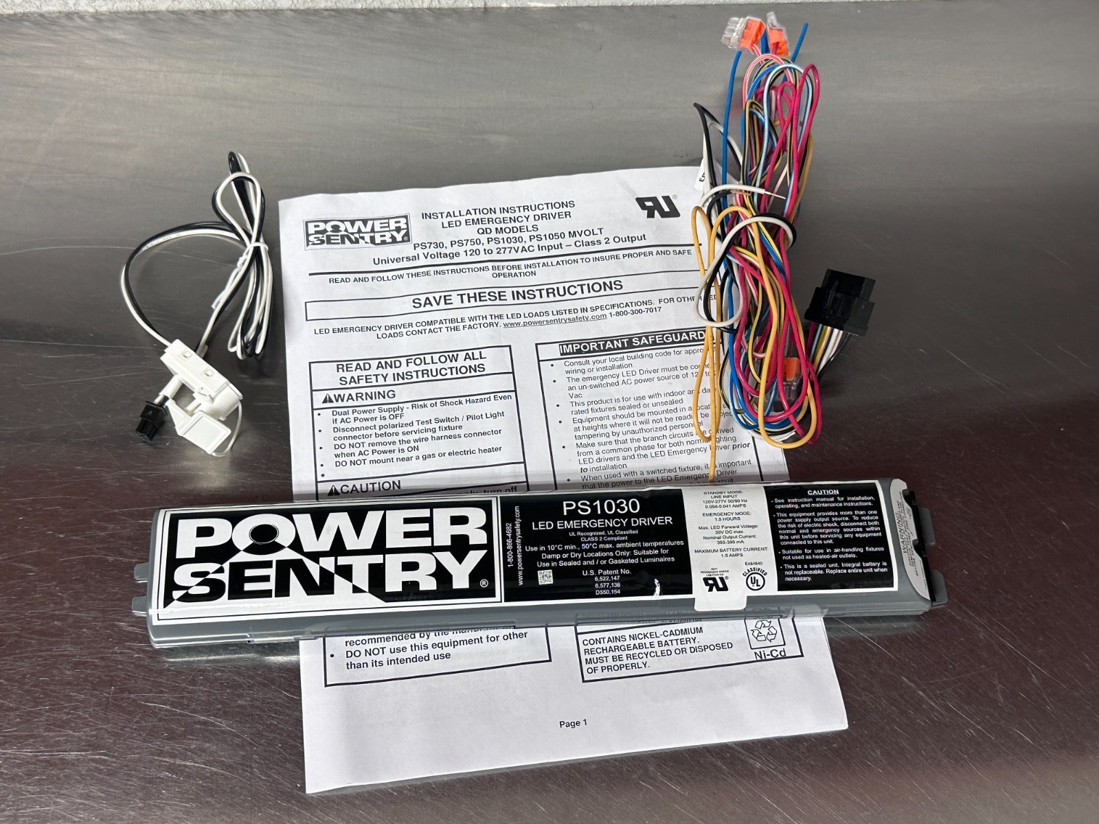 Power Sentry LED PS1030 1.5 hour Emergency Driver 30V DC 1.5A Set w/ wire plug Item image 2