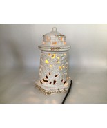 Vintage Ceramic Lighthouse Lamp White Distressed Nautical Coastal Light ... - $453.86 MXN