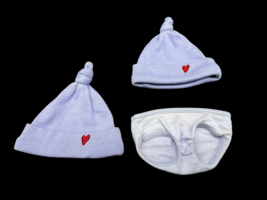 American Girl Bitty Baby Purple Hat Underwear Doll Hospital Lot Heart - $14.00