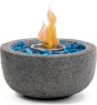 Elegant Fire Bowl For Table, Cozy Black Pit Fire Pit Tabletop, Indoor/Ou... - £60.26 GBP