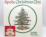 Vintage SPODE Christmas Tree Double Tier Tray in Original Box Made in En... - $24.99
