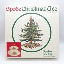Vintage SPODE Christmas Tree Double Tier Tray in Original Box Made in England - £19.57 GBP