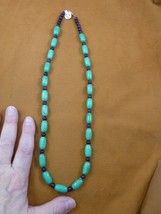 (v326-84) 24&quot; long Chinese turquoise + Purple Amethyst beaded Necklace JEWELRY - £80.69 GBP