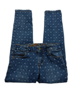 Arizona Jean Co Girls Cropped Jeans 10 Reg Medium Wash Heart Print Denim - $374.78 MXN