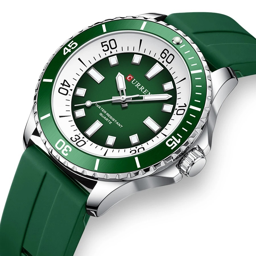 Classic Round Analog Quartz Watches with 44mm Dial Silicone Strap Colorf... - $55.99