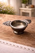 Vintage Silverplate Tea Strainer with Drip Bowl Cottagecore Tea Party Decor - $18.99