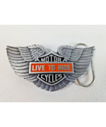 Motorcycles Live to Ride Biker Vintage Pewter Belt Buckle Siskiyou 1992 - $27.28 CAD