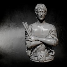 450mm BUST 3D Print Model Kit Bruce Lee Master of Martial Arts Movie Unpainted - £383.60 GBP