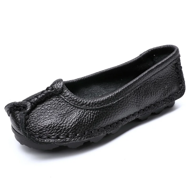 Spring Autumn Handmade Women Slip On Loafers Flats Soft Genuine Leather Women Fl - £35.86 GBP