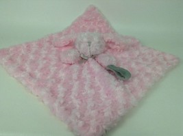 Blankets and Beyond Pink Gray Soft Bunny Lovey Security Blanket Plush St... - $14.80