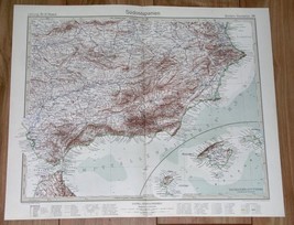 1932 Original Map Of Southeast Spain Andalusia Granada Gibraltar Tangier Majorca - £15.33 GBP