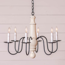 Large Norfolk Chandelier 6 Arm Wood Metal Light Fixture Rustic White Usa - £391.53 GBP