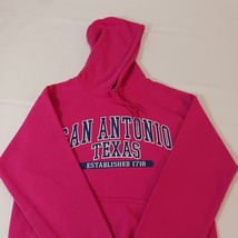 Gildan Heavy Blend SAN ANTONIO TEXAS Women's Pink Drawstring Hoodie Sweatshirt S image 8