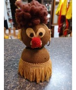 Vtg Stuffed Stocking Native Doll Folk Art Tribal Grass Skirt MId Century - $41.19 CAD