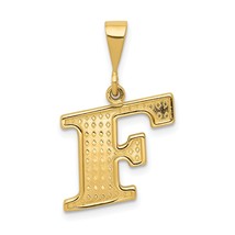 14K Yellow Gold Initial F Charm Letter Pendant Jewelry - £105.83 GBP