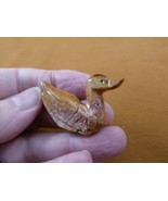 (Y-DUC-21) red DUCK bird stone soapstone CARVING PERU I love water fowl ... - £6.76 GBP