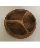 Vintage dansk teak wood bowl divided 3 compartment nut snack serving  bowl - €30,16 EUR