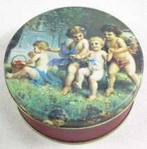 Vintage Set of 6 Cherub Coasters in Tin, Cork Backs, Trippie&#39;s, Unused C... - $12.99