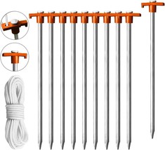Eurmax USA Galvanized Non-Rust Camping Family Tent Pop Up Tent Stakes Ice Tools - £33.44 GBP
