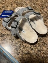 Birkenstock Arizona Shearling Kids Wool Lined Grey Sandals!!(1.5)”33euro” - $28.49