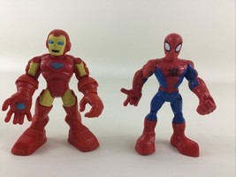 Marvel Super Hero Adventures Action Gear Iron Man Spider-Man 5&quot; Figure Playskool - £11.78 GBP