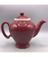 Vintage Hall McCormick Tea Pot Maroon Ceramic Infuser USA Maryland - £19.71 GBP