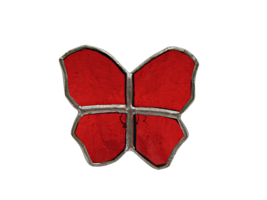 Butterfly Suncatcher Window Decor 3&quot; Mosaic Ornament Figurine Red w/ Suction Cup - £14.63 GBP