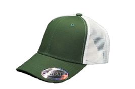 Hunter Green White - Trucker Hat Cotton Mesh Solid Polo Style Baseball Cap - £14.68 GBP