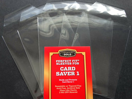5 Loose Cardboard Gold Perfect Fit Sleeves for Card Saver 1 Bag - £1.57 GBP