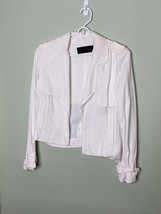 ZARA Basic Womens Size XS White Open Front Jacket Vented Back Casual - $16.79