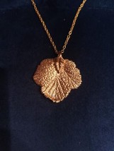 Gold Tone Aspen Leaf Necklace .925 Sterling Chain Bohemian BOHO Elegant ... - £15.59 GBP