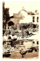 Mission San Juan Capistrano Lily Pond w/ Church RPPC Church Postcard - £9.44 GBP