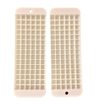 Mini Ice Cubes Tray Set of 2 Used White Plastic - £7.93 GBP