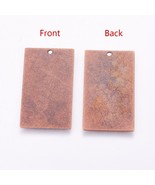 Metal Stamping Blanks Rectangle Pendants Antiqued Copper Tone Brass Char... - $175.24 MXN