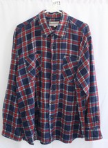 WILDERNESS BLUE RED WHITE PLAID SHIRT SIZE L POCKETS FRONT #8572 - £13.18 GBP