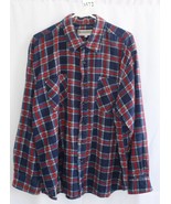 WILDERNESS BLUE RED WHITE PLAID SHIRT SIZE L POCKETS FRONT #8572 - £13.05 GBP